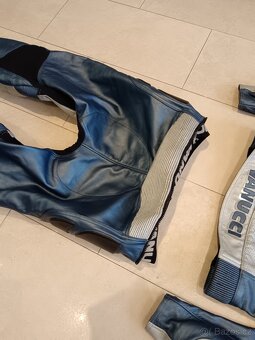 Vanucci Blau Titan-Pánská kožená moto kombinéza, dvoudílná - 14