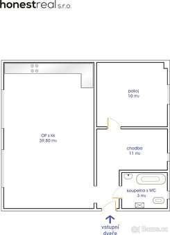 Exkluzivně cihl. OV 2+kk, id. 1/3 na RD, Slovinská, Brno - 14