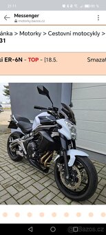 Kawasaki er6n 2013 53kw...29500km - 14