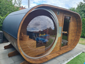 Oválná sauna s panoramatickým oknem - 14