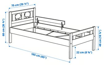 dětská postel IKEA KRITTER dřevěná, antialergická matrace - 14