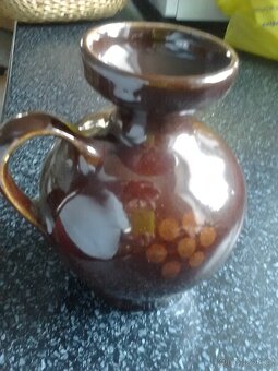 Velká váza, sklenička, čajový keramický set, květináč - 14