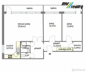 Lysá nad Labem, Prodej bytu 3+1, 87 m2, okres Nymburk - 14