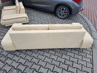 Kožený gauč bílý - 14