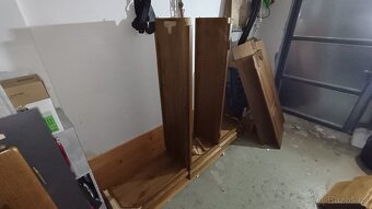 Rustikální policová dubová skříň š 213x v164x h49 cm - 14