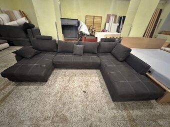 Kvalitní hnědá veliká sedací souprava ROZKLÁDACÍ - 14