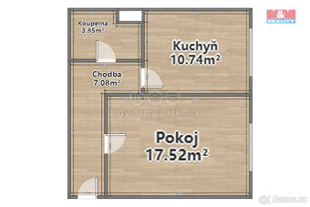 Pronájem bytu 2+kk, 39 m², Klatovy, ul. Mánesova - 14