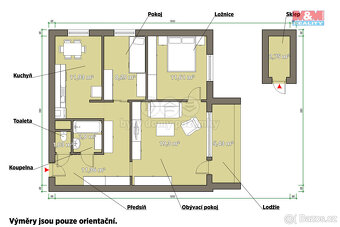 Prodej bytu 3+1, 74 m², Tachov, ul. Jana Ziky - 14