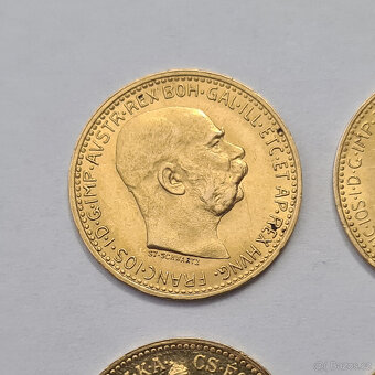 4 x zlatá R-U 10 Koruna - 14