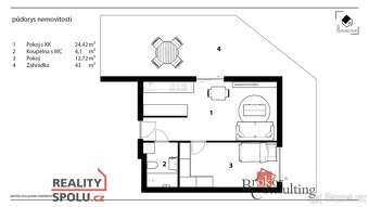Pronájem, byty/2+kk, 42 m2, Na Radouči 1495, 29301 Mladá Bol - 14