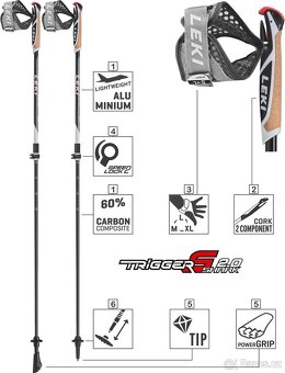 Hůlky Leki Instructor carbon 100-125cm - 14