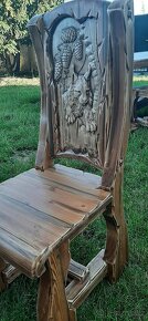Drevený stôl Poľovnicke motivy 200×90cm vrátane10 stoličkov - 14
