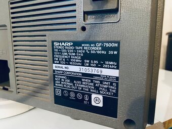 Radiomagnetofon Sharp GF 7500, 80.léta - 14