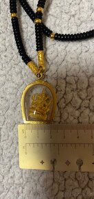 Náhrdelník zlatem spojovaný, amuletové přívěsky, Thajsko - 14