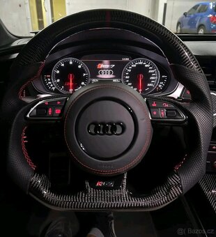AUDI VOLANT CARBONOVY - zkoseny - karbon - perforovana koža - 14