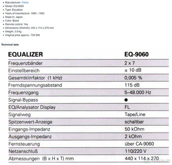FISHER EQ-9060 Stereo Graphic Equalizer / Analyzer - 14