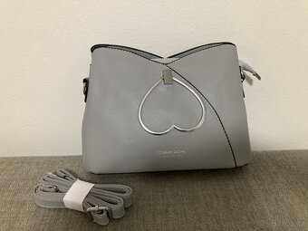 nová crossbody kabelka ČERNÁ/ŠEDÁ/ KRÉMOVÁ - 14