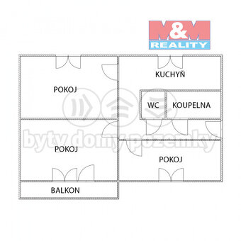 Prodej bytu 3+1, 65 m², Chomutov, ul. Purkyňova - 14