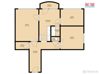 Prodej bytu 3+1, 67 m², České Budějovice, ul. Větrná - 14