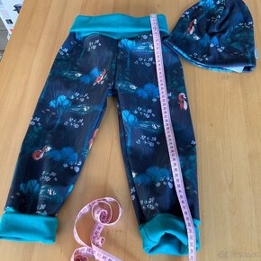 NOVÉ- handmade Soft kalhoty +čepice Unuo- 86 + S - 14