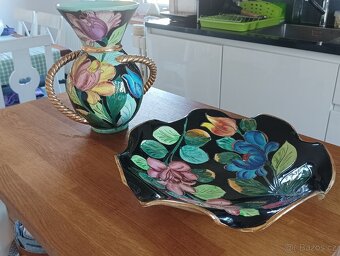 FAJÁNS VÁZA S MÍSOU HÉLÉNE UGO VALLAURIS PROVENCE FRANCE - 14