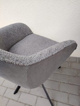 Nové otočné křesílka, boucle-manšestr, šedé - 14