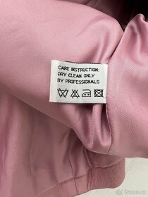 Lynne - dámský kožený pastelově růžový kabát – M - 14