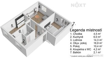 Prodej byt 3+1, 60㎡ - 14