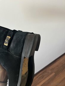 Černé kožené suede kozačky Tommy Hilfiger - 14