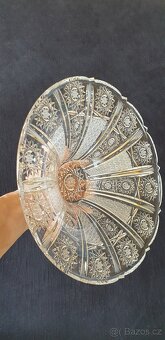 KŘIŠŤÁLOVÁ BROUŠENÁ MÍSA - ČESKOSLOVENSKÉ STARÉ SKLO - 14