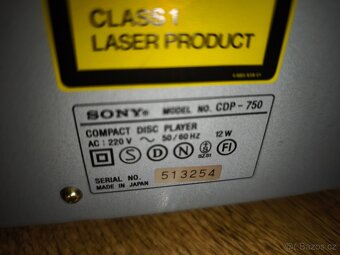 CD přehrávač Sony CDP-750(88-89), převodník TDA1541 ,čti po - 14