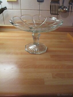skleněný tác+mísa po prababičce - 14