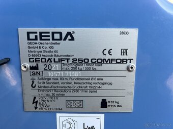 Šikmý výtah žebříkový, střešní výtah Geda Lift 250, 16m - 14
