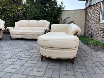 LUXUSNÍ ITALSKÁ KOŽENÁ SEDACÍ SOUPRAVA 3+1+ OTOMAN, zn.NIERI - 14