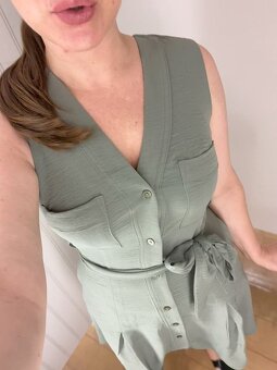 Olivové šaty DKNY - 14
