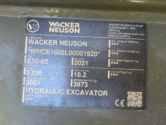 Bagr Wacker Neuson EZ36, 920mth, 2021, 3x lopata - 14