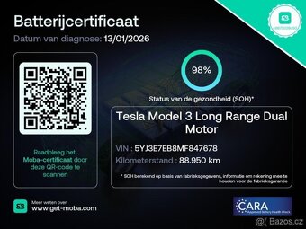 Tesla Model 3 Long Range (Refresh) – SOH 98%, DPH, top stav - 14