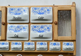 Dřevěná police velká s kořenky - motiv cibulák - 14