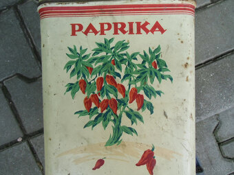 Stará plechová krabička 18 x 18 x 26 cm. - 14