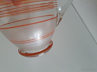 Art deco - džbán a sklenice - retro sklo - 14