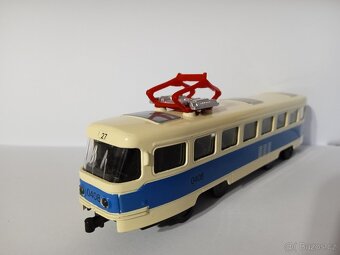 Vláčky - tramvaj Tatra T3 H0 1:87 - modrá, světlo, zvuk - 14