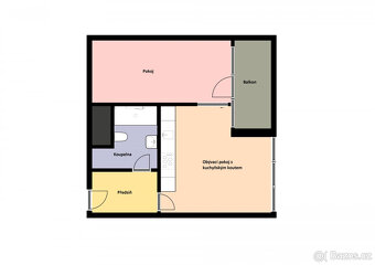 Pronájem bytu 2+kk/B, 46 m2 + 5 m2 balkon, ulice Breitfeldov - 14