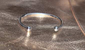 Nový dámský stříbrný náramek 925 kuličkový otevřený uni vel - 14