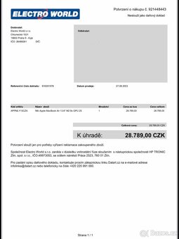 MacBook Air 13,6 M2 [8gb/256gb] záruka - 14