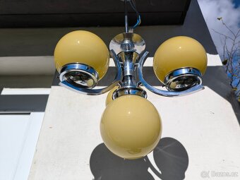 Starožitný Art Deco chromový lustr - 20-30. léta - 14
