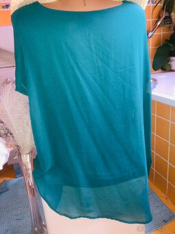 # tunikaXL# spolecenska#halenka #tehotenska# zelena#asymetri - 14
