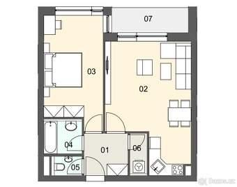 Pronájem bytu 2+kk s lodžií, garážovým stáním a sklepem – Hr - 14
