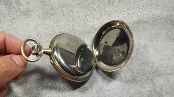 Monstrózní staré kapesní hodinky s lokomotivou, 66mm, 202g - 14