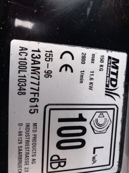 Prodám zahradní traktor MTD 15.5hp - 14