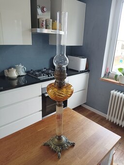 STAROŽITNÁ SECESNÍ PETROLEJOVÁ LAMPA EHRICH & GRAETZ 19.STOL - 14